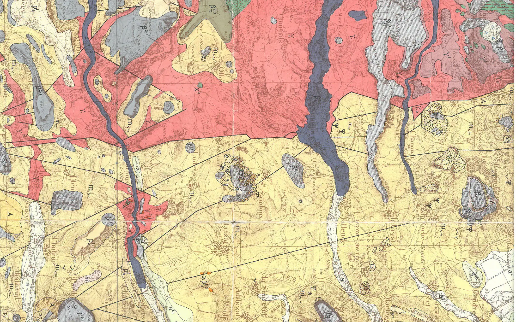 Carte géologique des environs des grands pans